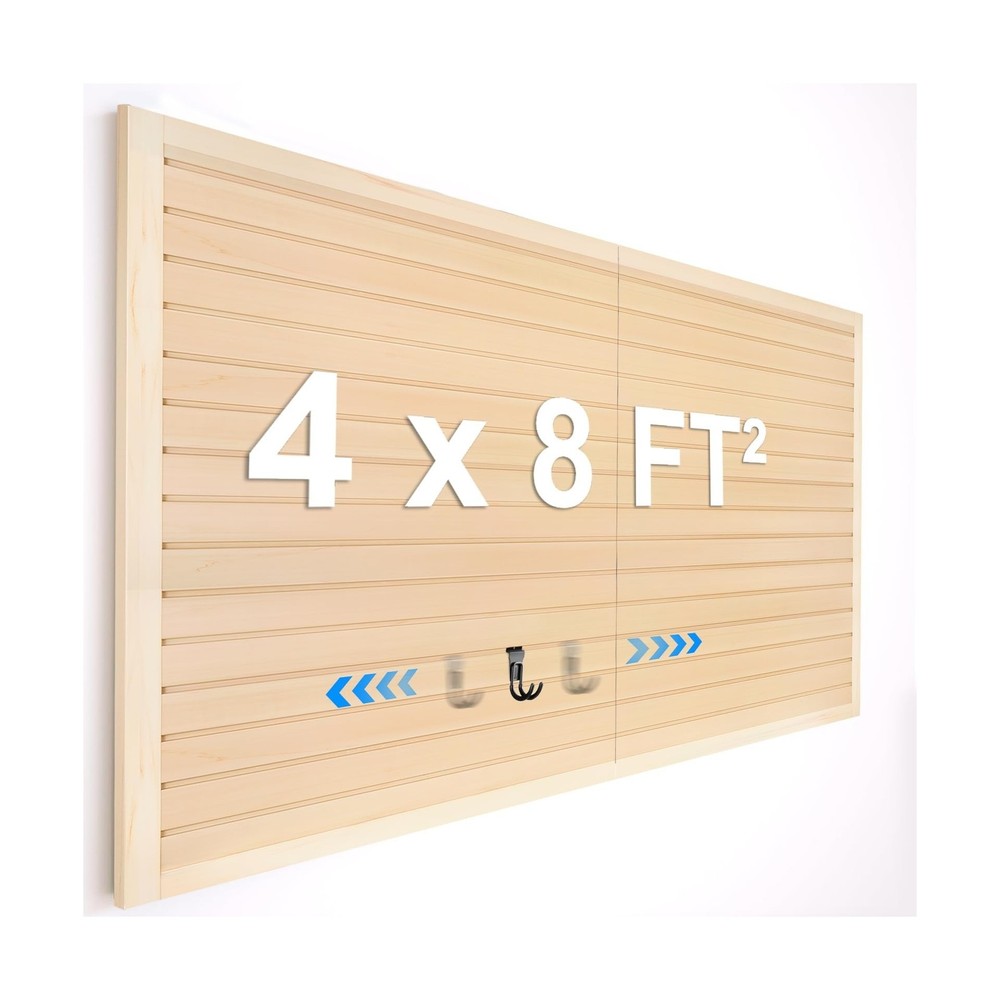 [8x4 Ft²] PVC Slat Wall Paneling, Adjustable Slatwall Panels with Coupling