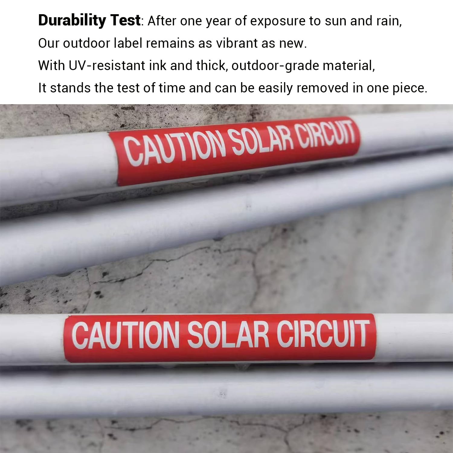 50 PCS PV Solar Safety Warning Labels, Caution Solar Circuit Stickers