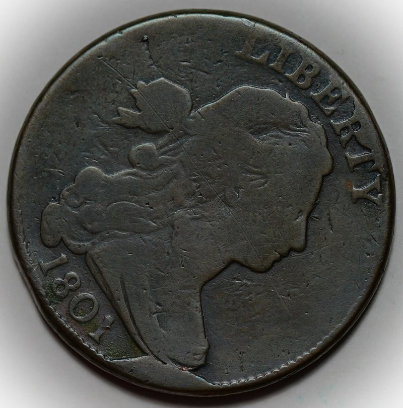 1801 Draped Bust Large Cent - Error Fraction - 1/000 (S-223)