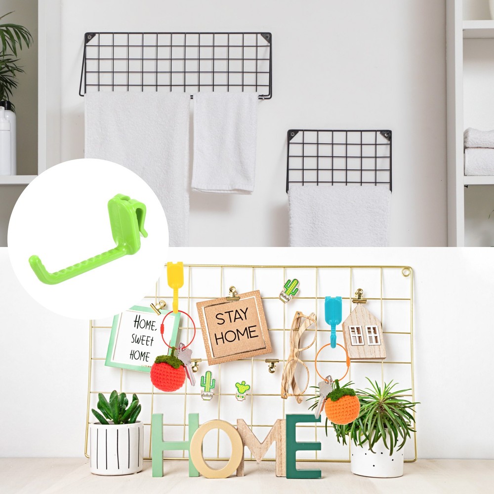 10 Pcs Gridwall Hooks, 3 Inch Grid Wall Plastic Hanger, Green