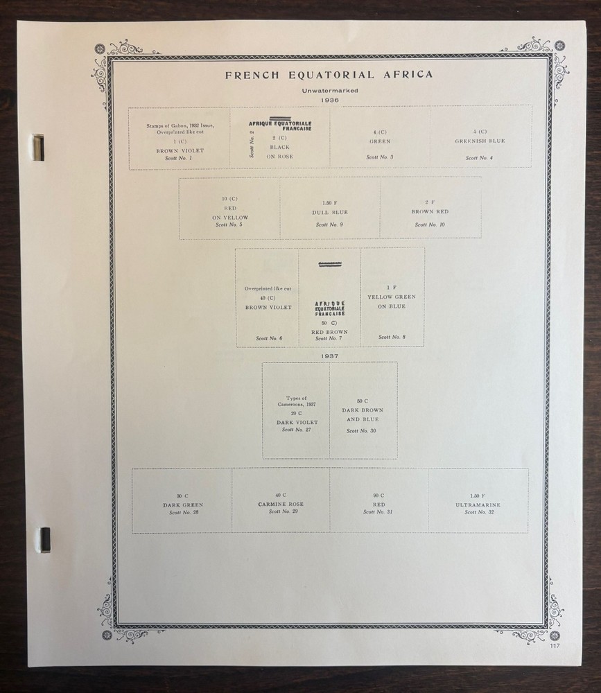 Scott Specialty Album pages for French Equatorial Africa