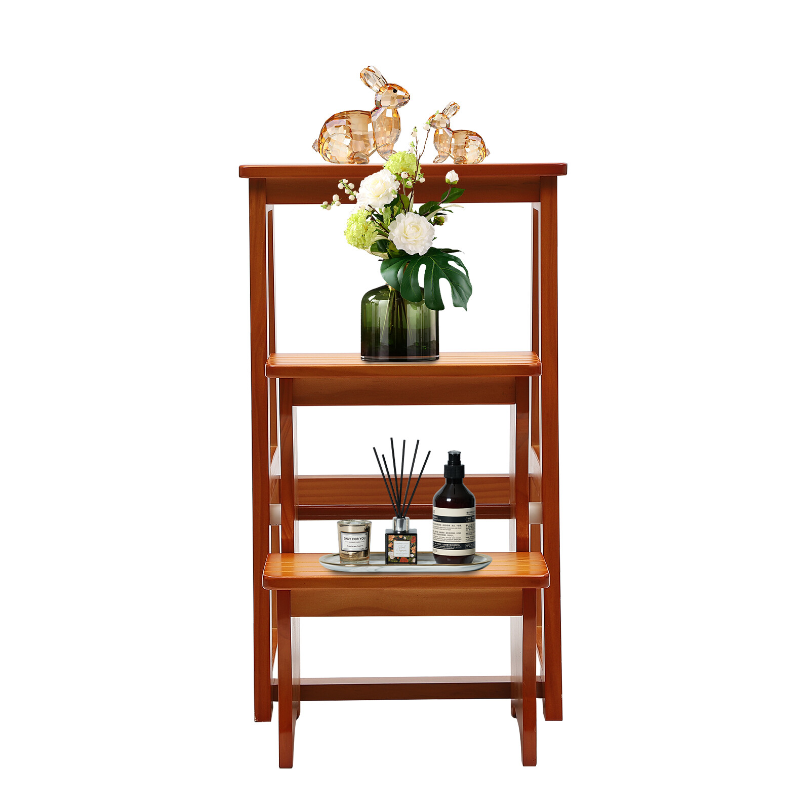 3-Step Folding Library Ladder Chair, Portable Multifunctional Step Stool