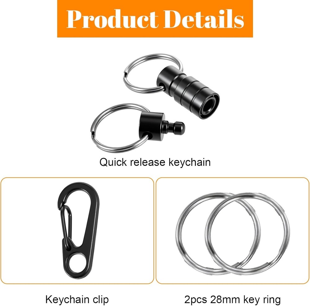 Quick Release Keychain Clip Detachable Carabiner Pull-Apart Key Ring