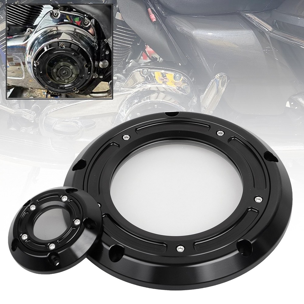 Black Engine Derby Timing Timer Cover For Harley Electra Road Tri Glide FLHTC