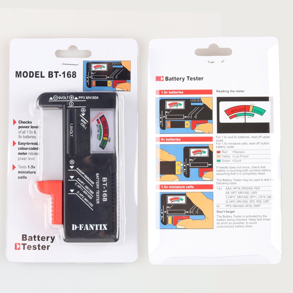 Battery Tester, Universal Battery Checker Small Battery Testers for AAA AA C D 9