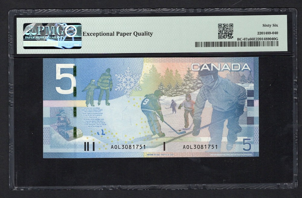 Canada 5 Dollars 2006 BC-67a Uncirculated Grade 66