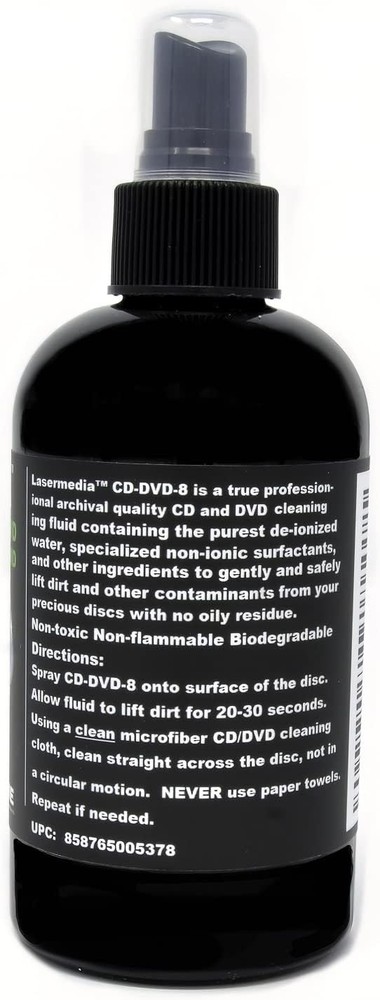CD DVD Cleaning Solution Fluid (Not a Scratch Remover) 8 Ounce (237 ML)...