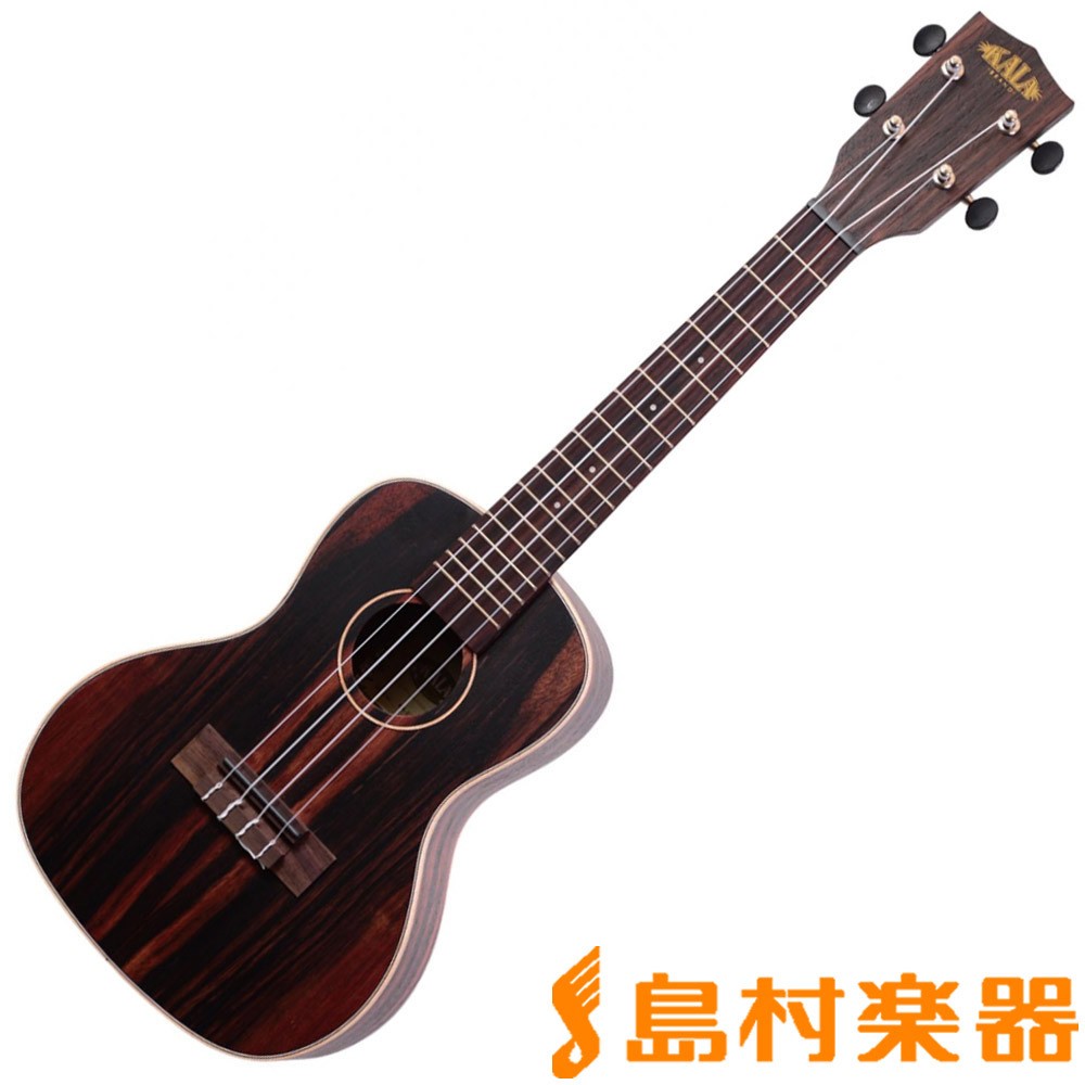KALA KA-EBY-C Concert Ukulele Striped Ebony with Case