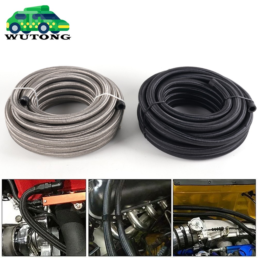 4AN-6AN-8AN-10AN-12AN CPE Fuel Line Nylon & Stainless Steel Braided Fuel Hose