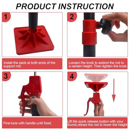 Cabinet Jack Support Pole, 19.7" to 45.3" Third Hand Tools 19.7"-45.3" | 2PC