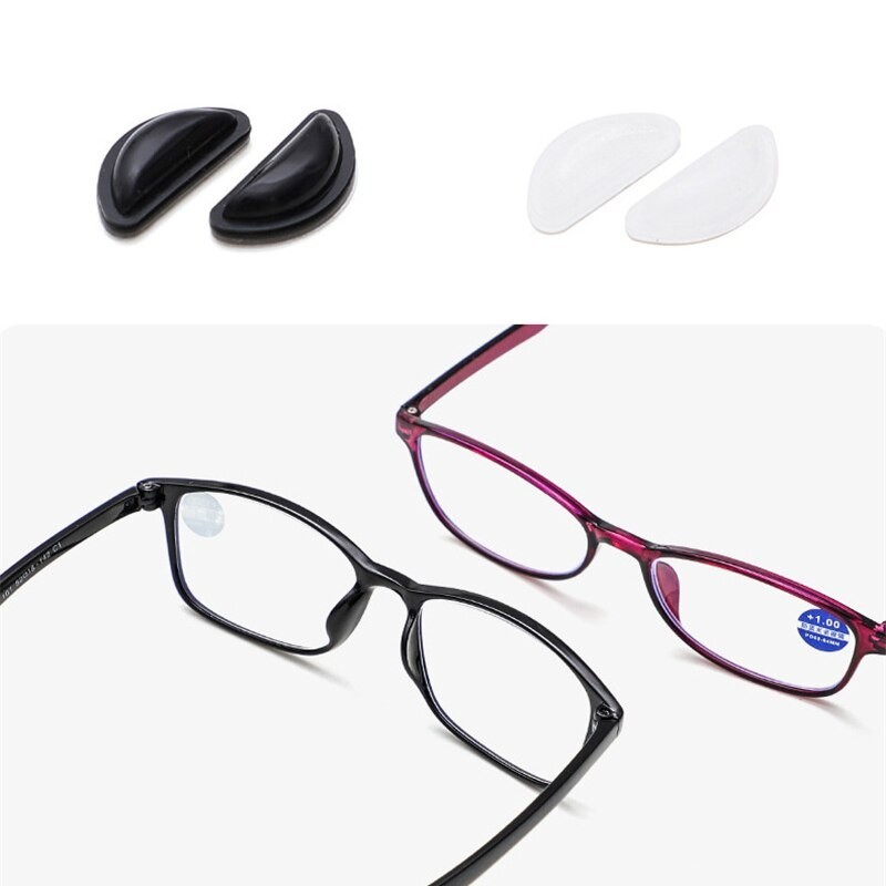 8 Pc Soft Nose Pads Stick On Silicon Anti Slip Eyeglasses Sunglasses Glass White