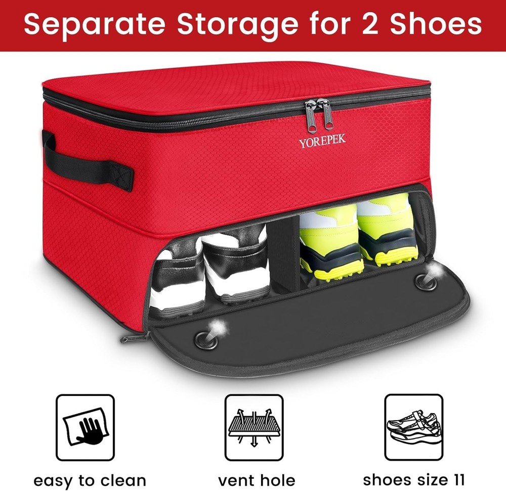 2-Layer Golf Trunk Organizer with Ventilated Shoe Compartment - Waterproof St...