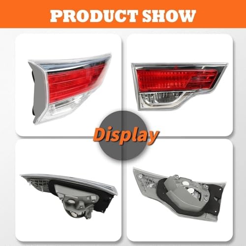Inner Tail Light w/O Bulb Compatible with Highlander 2014 2015 2016 Side Left