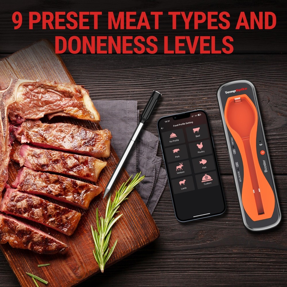 ThermoPro TP960 500FT Bluetooth Wireless Meat Thermometer TM021 Visual Timer