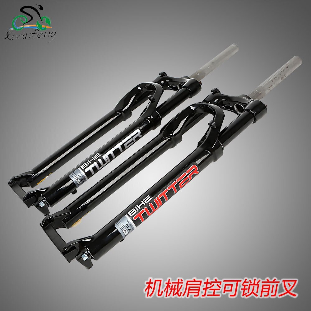 Mountain Bicycle Front Suspension Air Fork Mechanical Shoulder Control Lockable