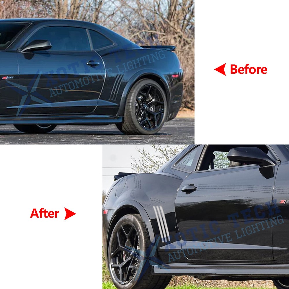 For Chevy Camaro 2010-2015 6pc Side Vent Stripe Panel Insert Stickers Decals