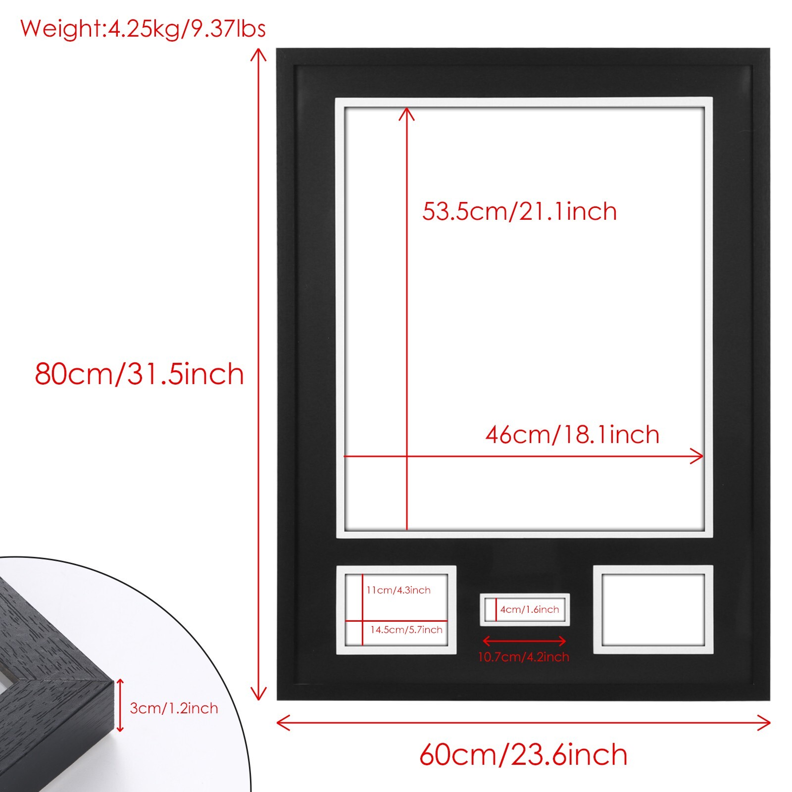 Jersey Display Case with UV Plexiglass, Mat & Pinboard for Sports Shirt (1 Pack)