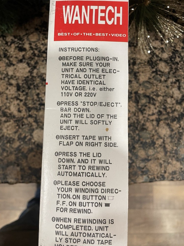 Video Cassette Auto Rewinder