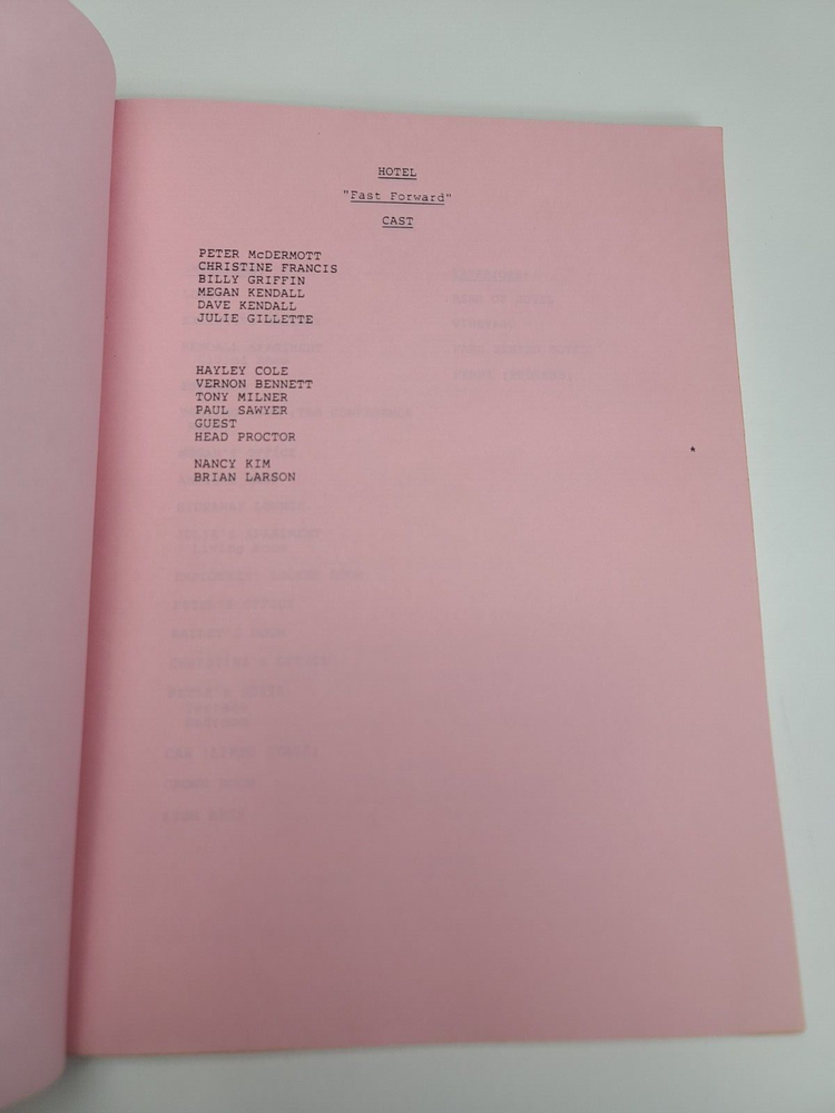 HOTEL / Kimmer Ringwald 1986 TV Series Script, Claudia Lonow "Fast Forward"