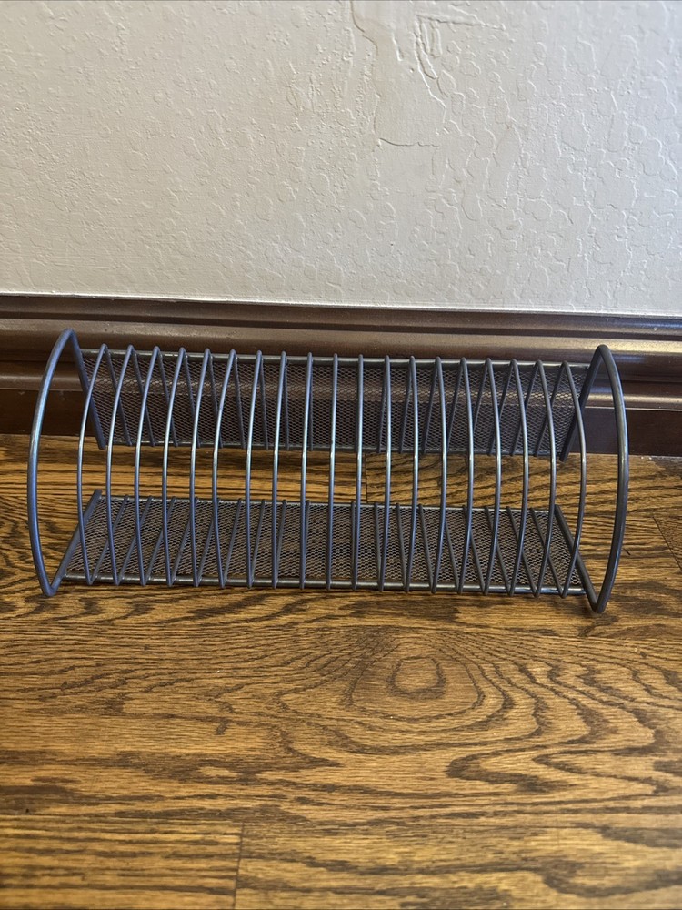 20 CD Rack Tower Storage Silver Wire 12”