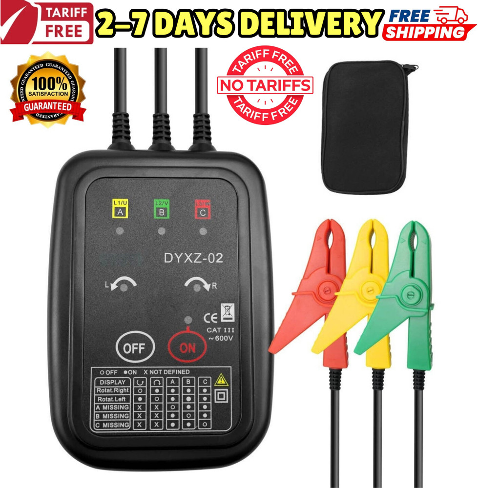 Rotation Meter 3Phase Sequence Detection Circuit Break Live Power Voltage Detect