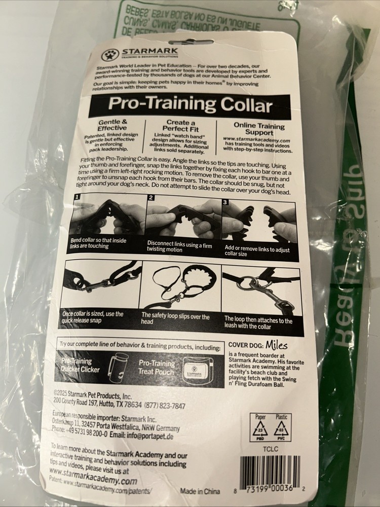 STARMARK Adjustable Pro Training Collar Large 21" Black. Open Box. /1R