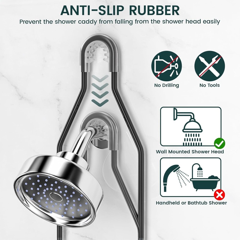 Shower Caddy Hanging Adjustable Shower Caddy, Rustproof Shower Organizer Exte...