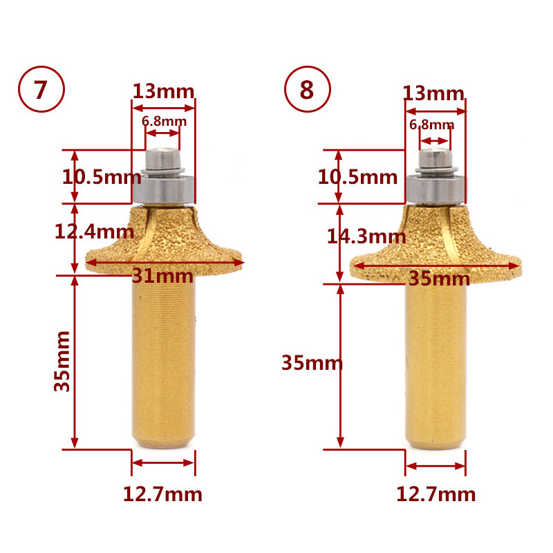 Brazed Diamond Stone Marble Grinding Edge Router Bit 23 Models - Choose Type