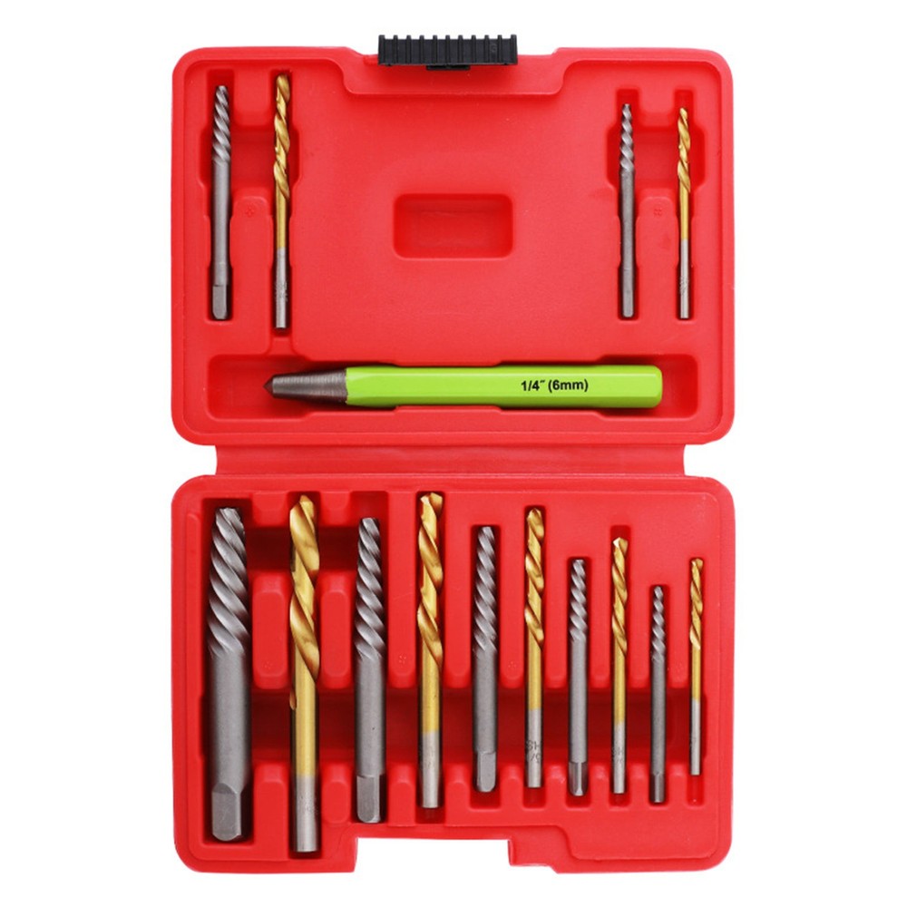 Screw Extractor Kit with CR-MO Extractor Tools & Reverse Bits for Industrial Use