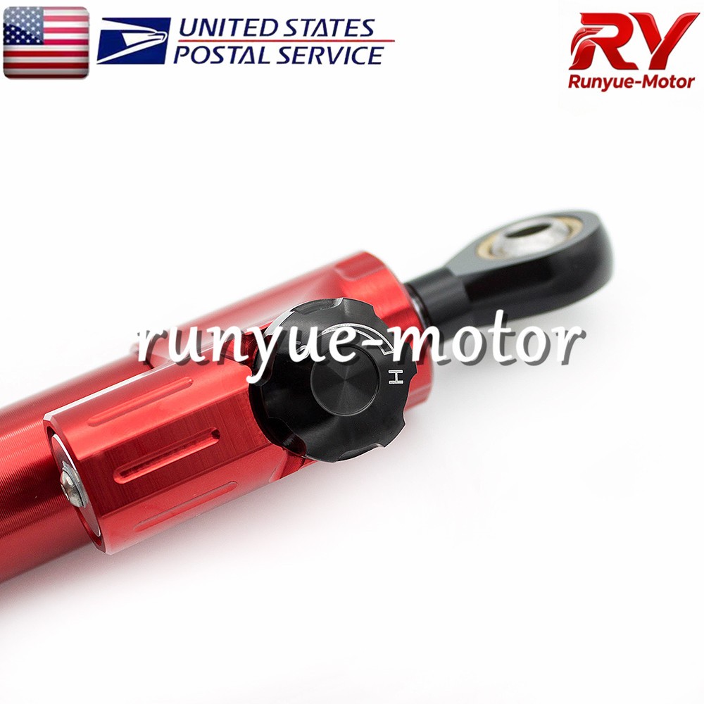 Red CNC Adjustable Steering Damper Stabilizer Linear Control Universal Aluminum
