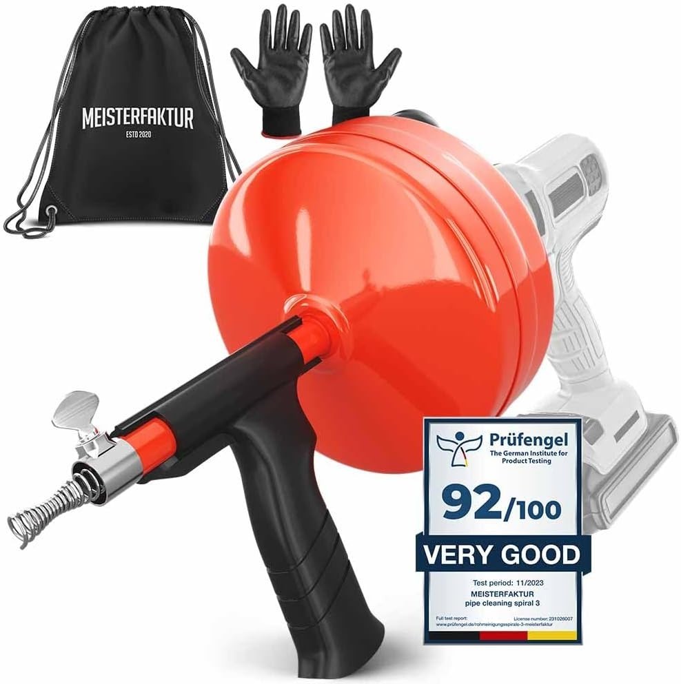 User-Friendly 50 FT Drain Snake with Video Instructions & Drill Attachment