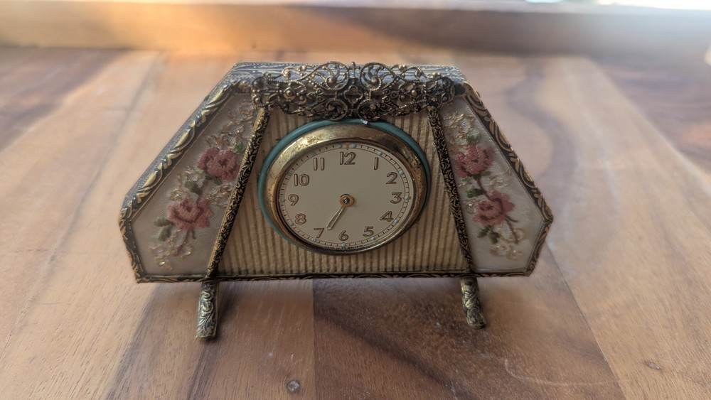 Boudoir Clock Petit Point