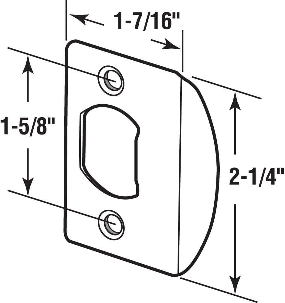 Durable Matte Black Door Latch Strike Plates - 2-Pack with Rounded Corners