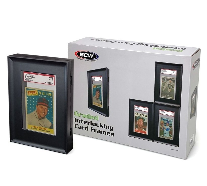 BCW Interlocking Graded Card Frames - Black 4 Pack