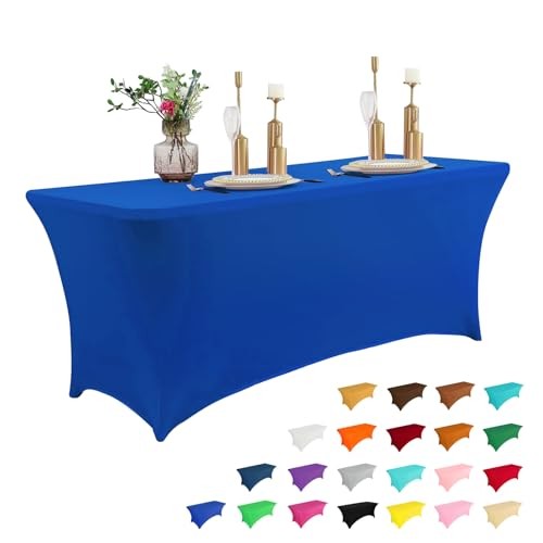 4FT Table Cloth for Rectangular Fitted Events Stretch 4 Ft - 1 Pc Royal Blue