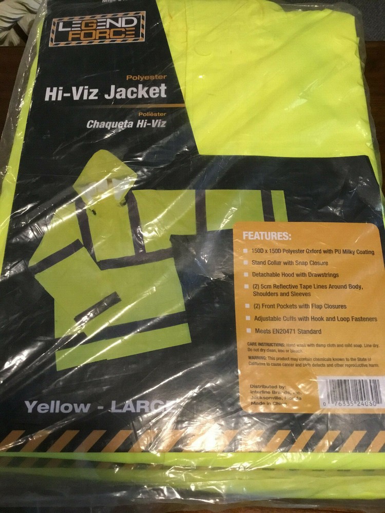 Legend Force 2499600 Yellow Polyester Hi-Viz Jacket - Large