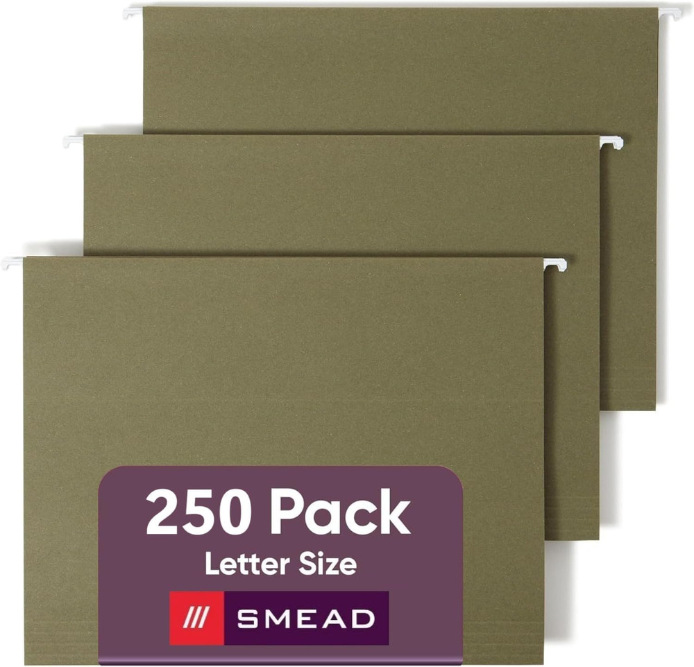 Hanging File Folder, Value Filing Products Bulk Pack, 1/5-Cut Adjustable Tab, Le