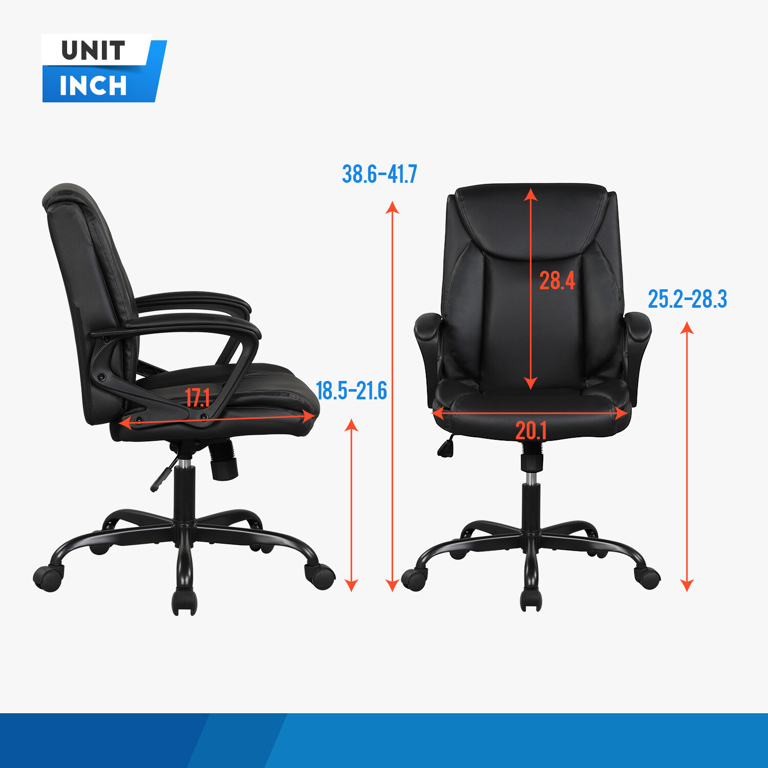 Home Office Chair Ergonomic Desk Chair PU Leather Task Chair