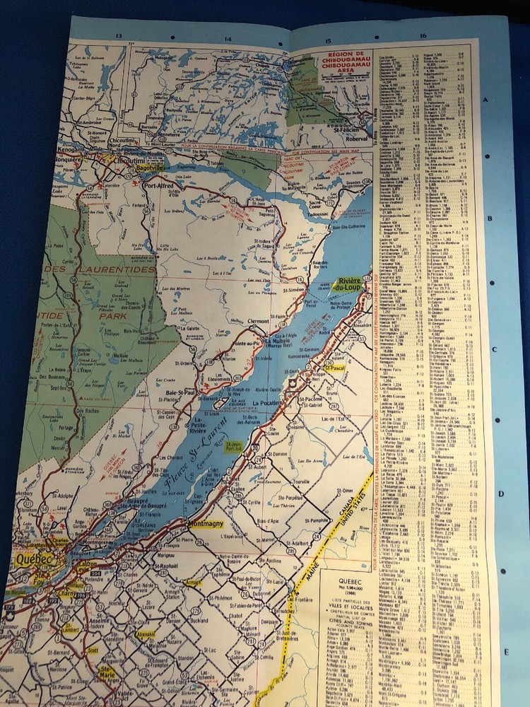 Vintage 72-73 Quebec Sunoco Road Map