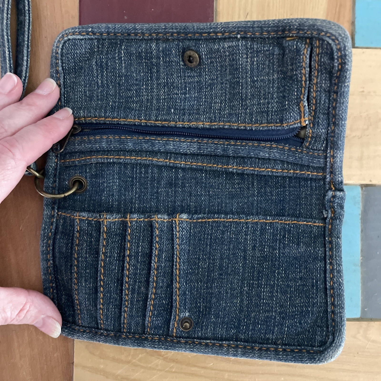 Vintage Y2K Disney Store Exclusive TinkerBell Denim Shoulder Bag Purse w/wallet