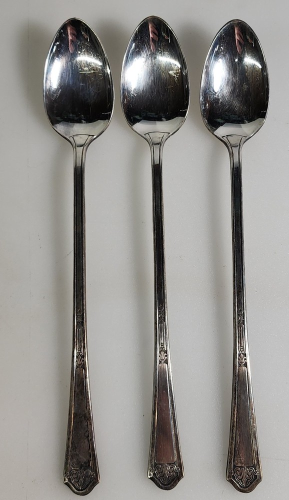 Lot of 3 Florentine Silverplate Tear Bowl Iced Tea Spoon