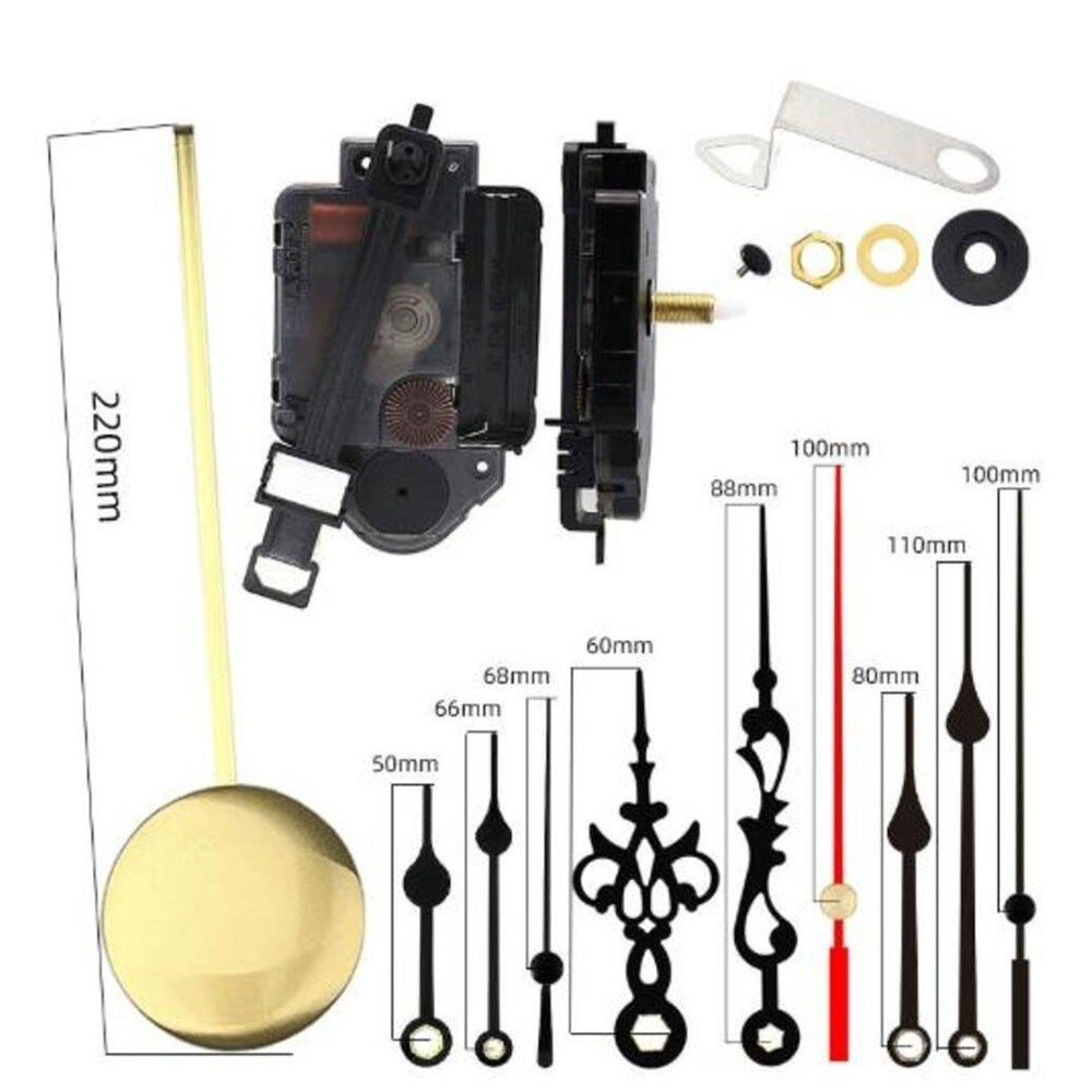 Pendulum Clock Movement 12888 with 3 Hand Sets for Panel Thickness 4 8mm