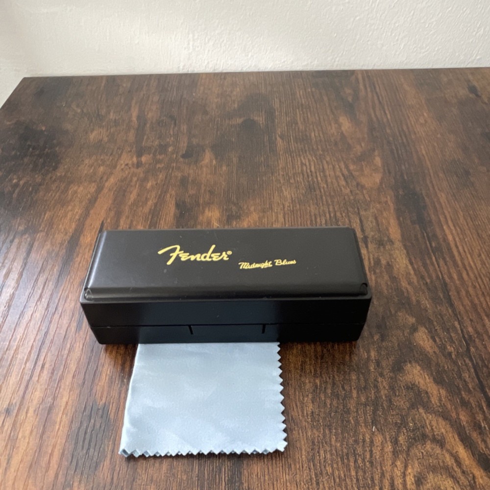 Fender Diatonic Harmonica Key A Blue Silver Metal with Case & Cleaning Cloth