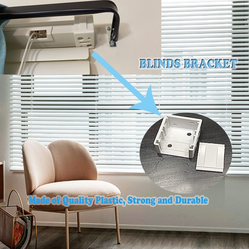 ONLYFU 12 Pack 1 inch Blind Brackets, Vertical Bracket Box Small, White