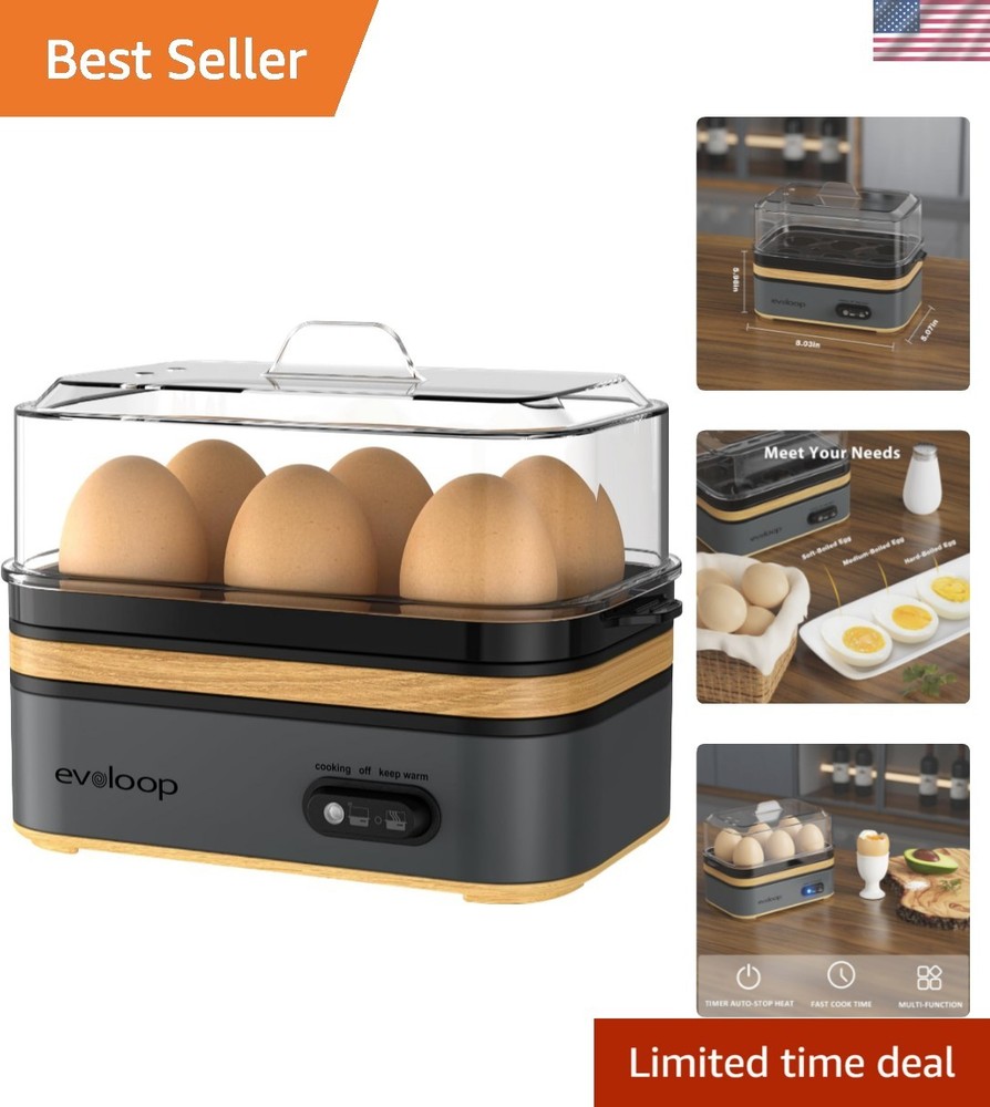 Chic Electric Egg Steamer - Includes 2 Poaching Trays, Perfect for Breakfast