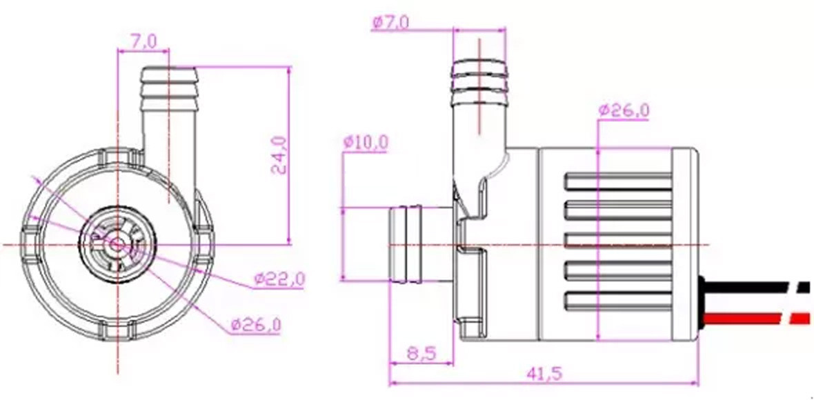 Brushless 12V Mini Water Pump 6-15V DC, 0.5-4W, Silent Ceramic 50,000 hours life