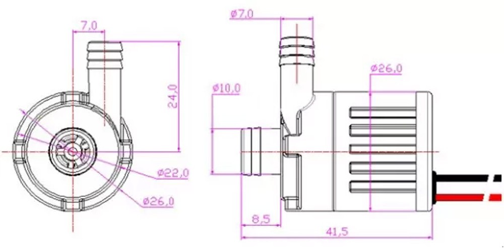 Micro 12V DC Water pump for water cooling CPU, LED, Peltier chip heatsinks