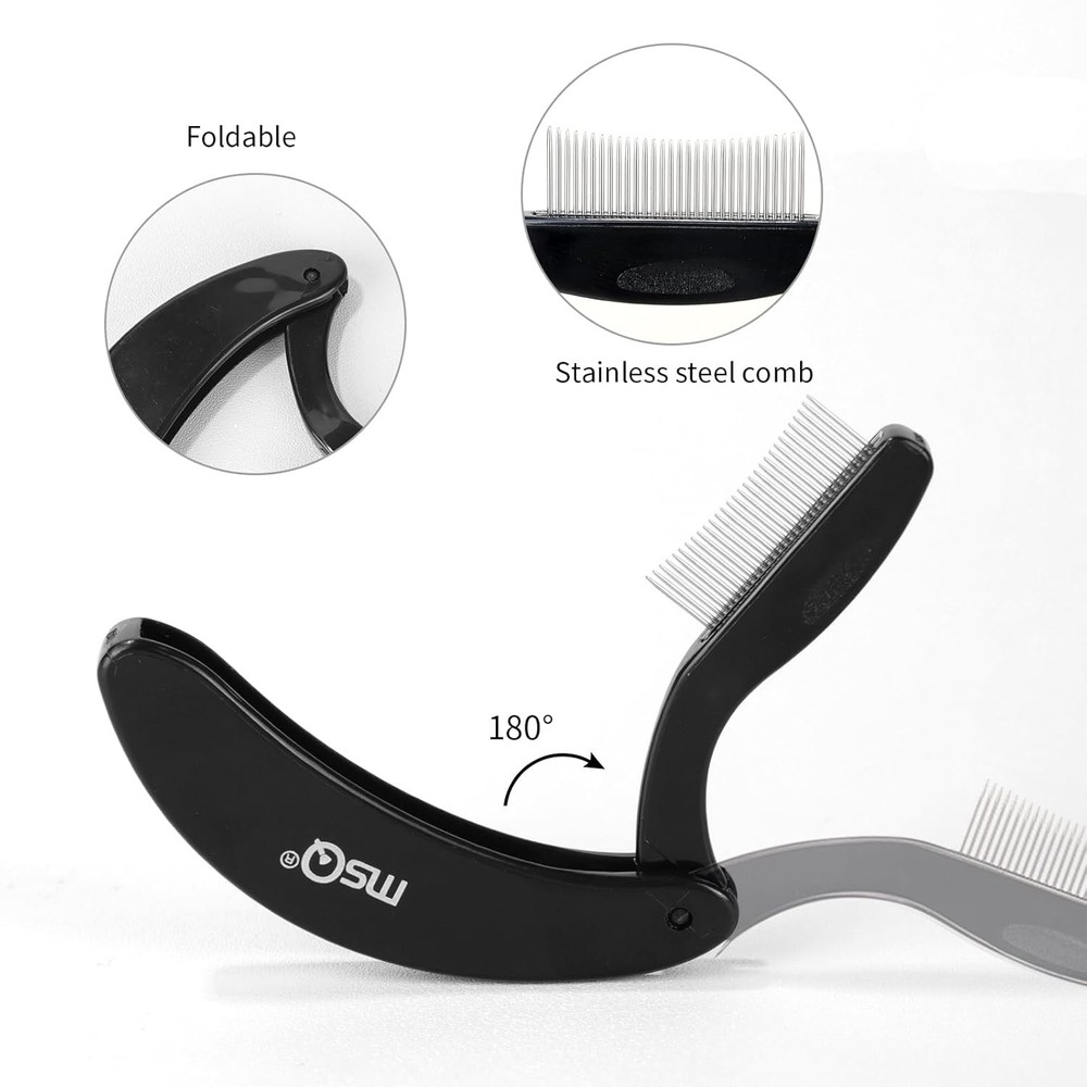 Eyelash Comb MSQ Separator Tool Folding Black