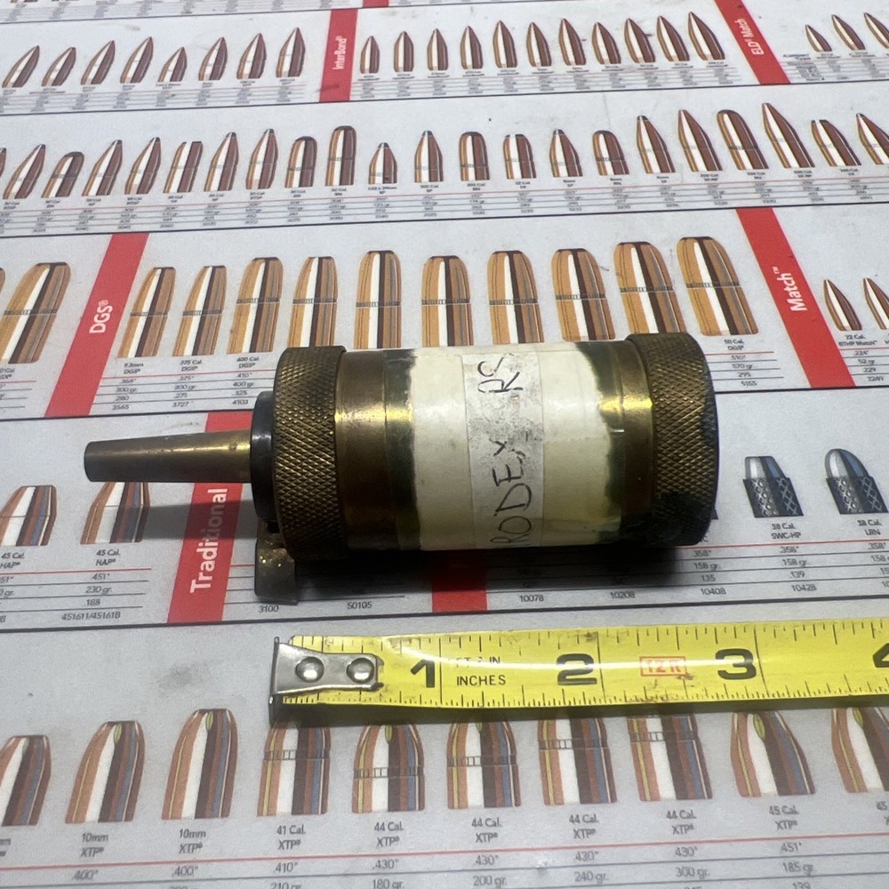 BRASS PYRODEX RS ? POWDER FLASK MUZZLELOADER FLINTLOCK