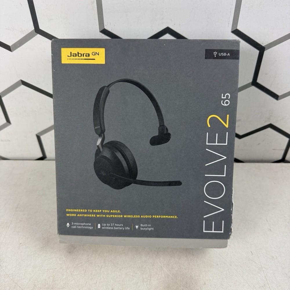 Jabra Evolve2 65 UC Wireless Headset ,Mono, Black – Wireless